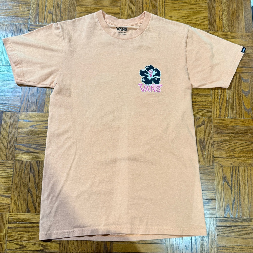Vans Orange Short Sleeve Tee with Graphic Design
